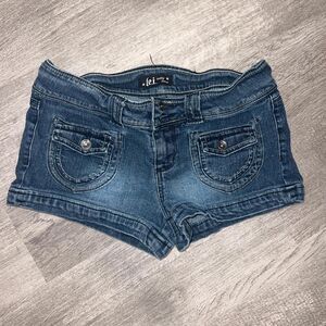 Vintage Micro Mini Denim LEI Ashley Lowrise Denim Booty Shorts Sz XS/S Micro Sho